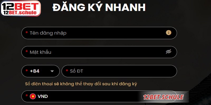 Đăng Ký 12BET – Hướng Dẫn Khởi Tạo Tài Khoản Nhanh 5 Giao diện đăng ký 12BET thân thiện giúp người dùng mới dễ dàng hoàn thành