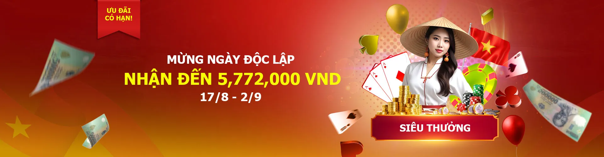 QUỐC KHÁNH THƯỞNG NẠP TIỀN 12BET CASINO & SLOT 88%